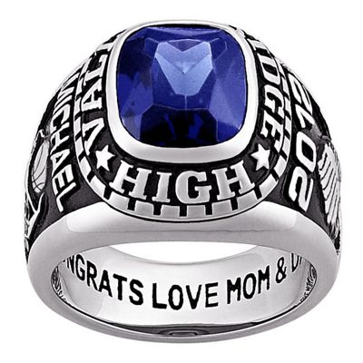 Class Ring Mens Oval Birthstone