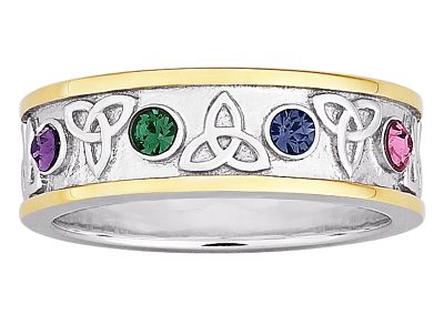 Ring Family Birthstone Trinity Knot