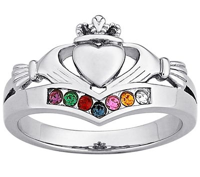 Ring Family Birthstone Claddagh