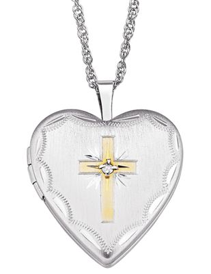 Pendant Personalized Locket with Cross