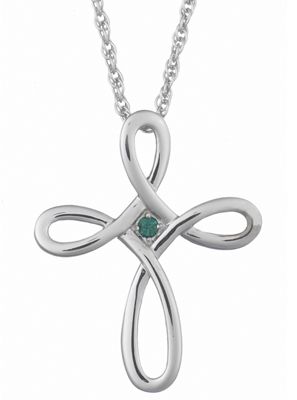 Cross Pendant Birthstone Eternal Loop