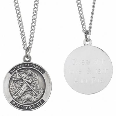 Pendant Personalized St Michael Medal