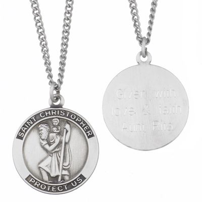 Pendant Personalized St Christopher Medal