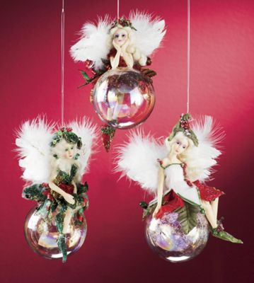 Ornaments Fairy Globe Set Of 3