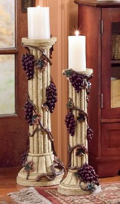 Grape Candleholder Pair