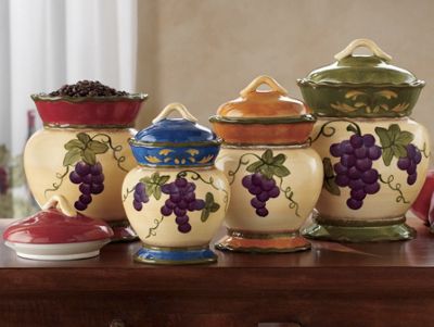 Canisters Grape 4 Piece Set