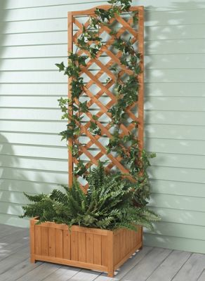 Large Wooden Trellis Planter