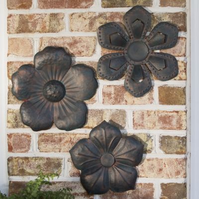 Set de 3 flores para pared