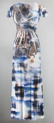 Azure Medallion Maxi Dress