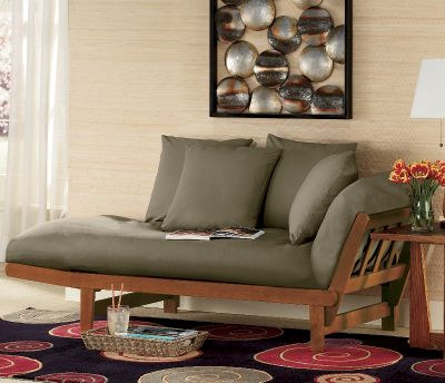 Lounger Sofa Bed Ivory, Red or Green