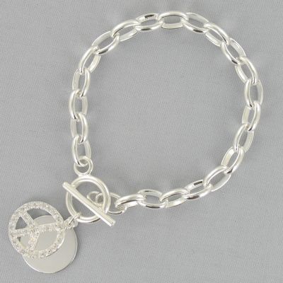 Personalized Peace Sign Bracelet
