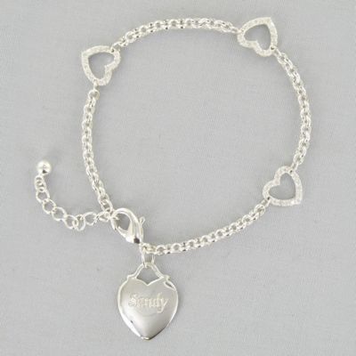 Personalized Heart Link Bracelet