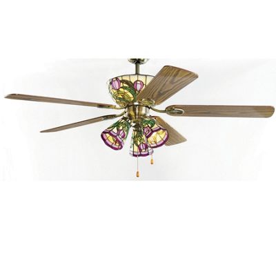 Stained Glass Tulip Ceiling Fan
