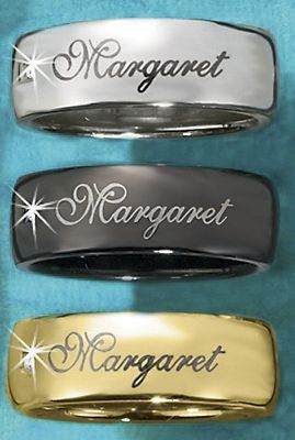 Stainless Steel Name Band With Diamond Accent