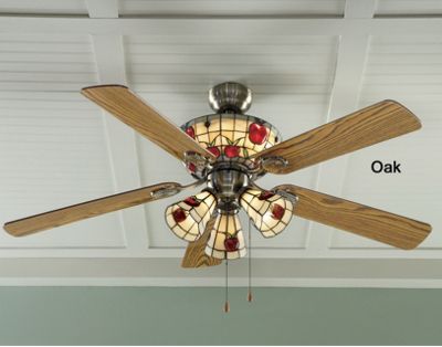 Stained Glass Apple Ceiling Fan