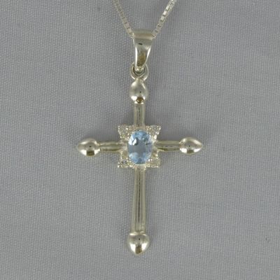 Cross Birthstone Pendant
