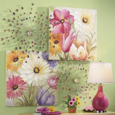 Gem Burst Art Boquet Prints Pink Lamp