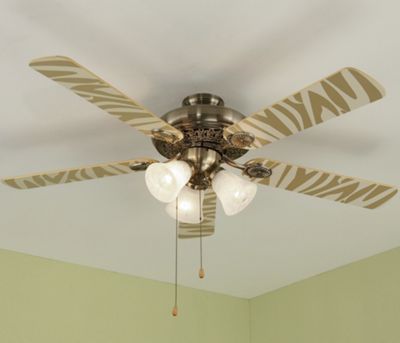 Cream Zebra Ceiling Fan