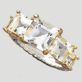 White Topaz Princess Ring