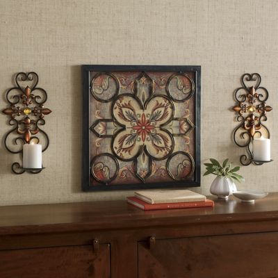 set of 2 amber sconces