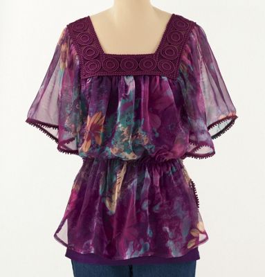 Paris Garden Chiffon Top
