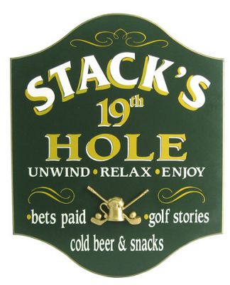 19Th Hole Unwind Personalized Sign