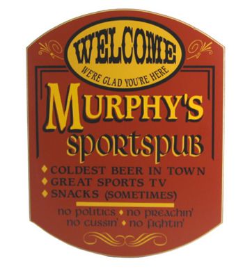 Sports pub Welcome Sign