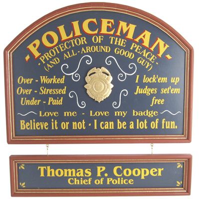 Policeman Sign and Nameboard