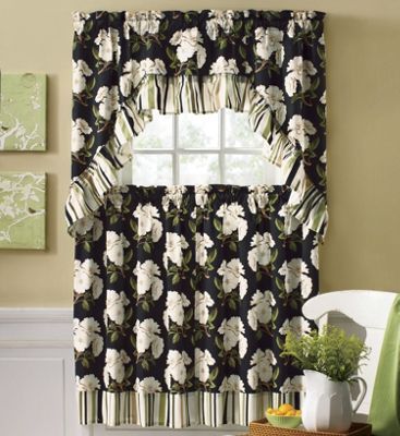 3 piece magnolia curtain set