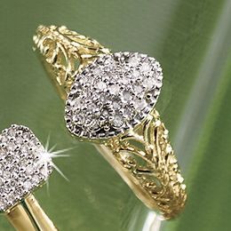 Ring Diamond Marquise Cluster Swirl Side
