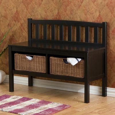 Bench With Storage Baskets