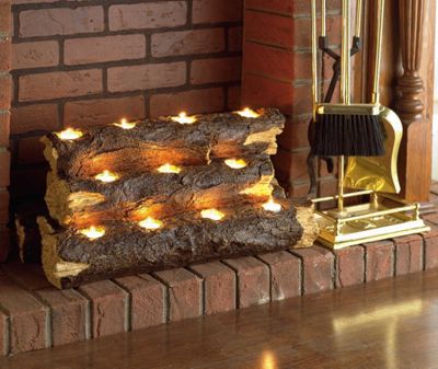 Resin Tealight Fireplace Log