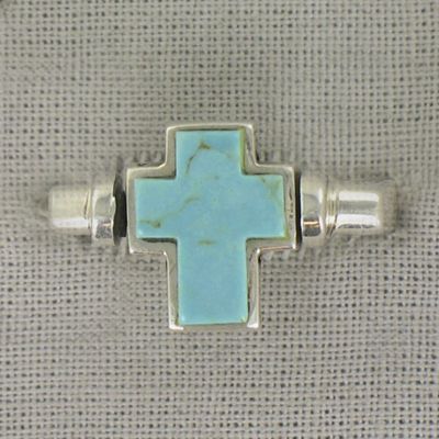 Cross Ring Sterling Silver Turquoise