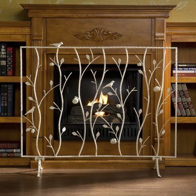 Bird and Branch Fireplace Screen