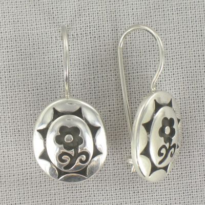Earrings Sterling Silver Flower