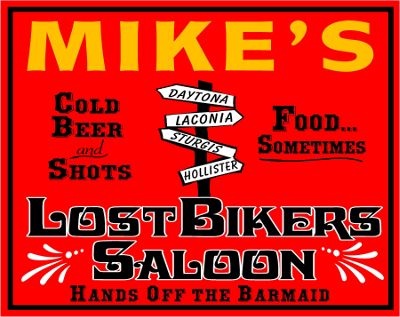 Lost Bikers Saloon Sign