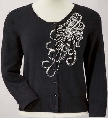 Pearl Burst Black Cardigan