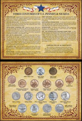 3 Centuries of U.S. Pennies & Nickels