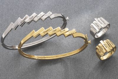 Grp Family Name Bar Ring and Bangle Bracelet