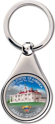 Colorized Washington Commemorative Half Dollar Keychain