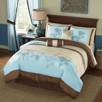 Brookfield Embroidered Comforter Set and Window Treatments