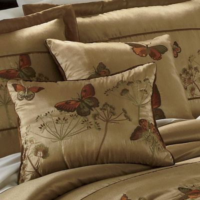 Gold Butterfly Embroidered Pillow Set