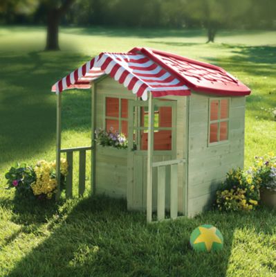 Red Roof Wooden Play Cottage