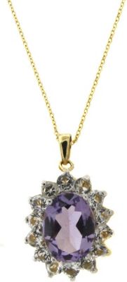 Pendant Amethyst And White Topaz Oval