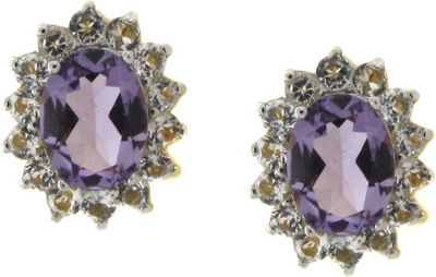 Earrings Amethyst And White Topaz