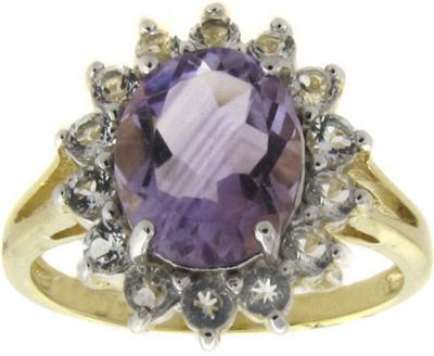 Amethyst And White Topaz Ring