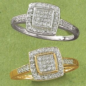 Diamond Square Pave Ring