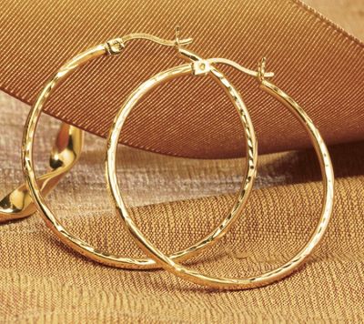 Hoops Round Diamond Cut