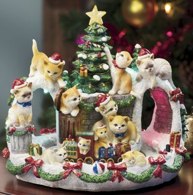 Alley Cats Christmas Musical Figurine