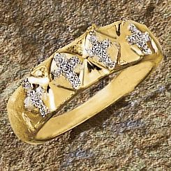 Diamond Cross Band Unisex Ring